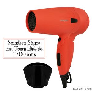 Secadora Siegen Viajera de 1700 watts con  Ceramica +Tourmaline - NARANJA