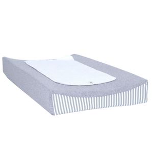 Colchón Cambiador Acolchonaditos Plomo Rayas Plomas
