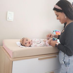 Colchón Cambiador Acolchonaditos Beige Palo Rosa