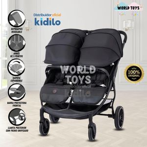 Coche Mellicero de Lujo KIDILO TWIN STROLLER  Negro