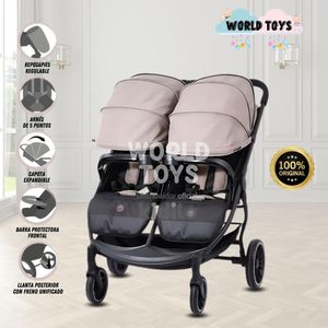 Coche Mellicero de Lujo KIDILO TWIN STROLLER  Rosa
