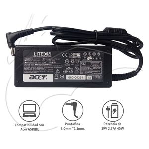 Cargador Acer Aspire (Punta Fina) 19v 2.37a 45w