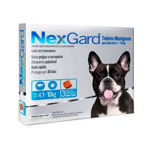 Antipulgas para Perros Nexgard de 4.1 a 10 Kg x 3 Tabletas FLF