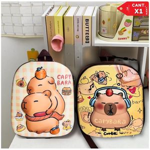 Mochila Capibara Escolar Kawai Niños y Niña  Marron
