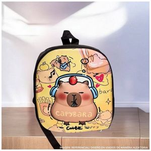 Mochila Capibara Escolar Kawai Niños y Niña  Marron