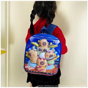 Mochila Capibara Escolar Kawai Niños y Niña  Azul