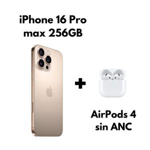 Iphone 16 pro max 256GB eSim Desert Titanium+ Airpods de 4 Generación Sin ANC