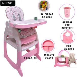 Silla de Comer Carpeta Gato Musical 3 en 1 Rosado