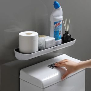 Repisa Adhesiva para Baño con Colgador Gris  485GR03