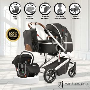 Coche Moisés de Lujo Ebaby Mauline Con Portabebé Negro
