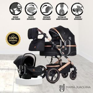 Coche Moisés de Lujo Ebaby Splendor Con Portabebé Negro