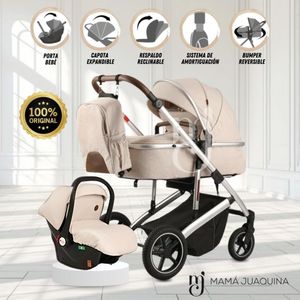 Coche Moisés de Lujo Ebaby Mauline Con Portabebé Beige