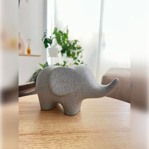 Adorno Elefante Dumbo Terrazo Gris 24x12x13 cm