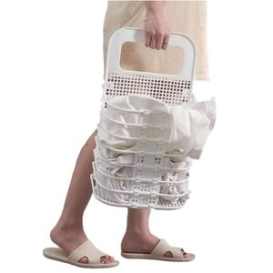 Cesta para Ropa Plegable Blanco