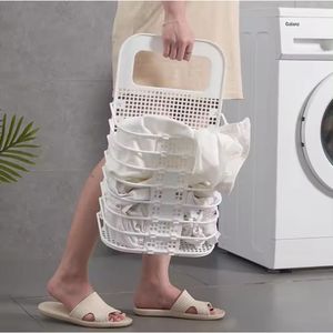 Cesta para Ropa Plegable Blanco