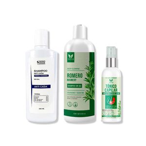 Shampoo Anticaida 250ml + Shampoo Romero Vena + Tonico Capilar Vena