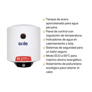 Terma Eléctrica Sole Evolución 50L para Pared