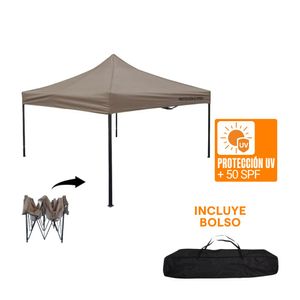Toldo Desplegable Protección UV FPS50+ 300x300cm Taupe Orange