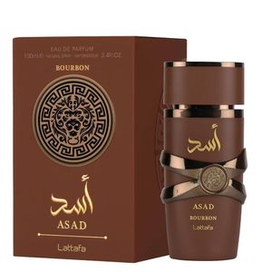 Lattafa Asad Bourbon Eau de Parfum unisex de larga duración, aroma frutado
