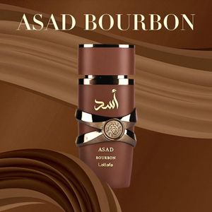 Lattafa Asad Bourbon Eau de Parfum unisex de larga duración, aroma frutado
