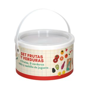 Set Balde de Frutas y Verduras de Madera