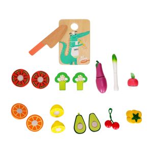 Set Balde de Frutas y Verduras de Madera