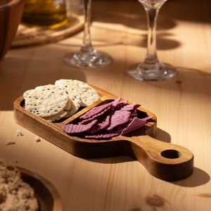 Plato con Divisiones de Madera para Cóctel 25x12x2 cm