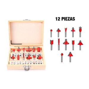 Fresas 12 Pzas 6,35Mm Carpintería Fresadora Madera - Hfresas6,35Mm