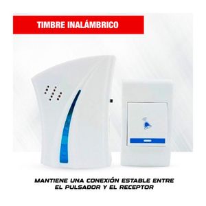 Timbre 25M Inalámbrico Blanco Casa Puerta Melodía Variable - Alf-102