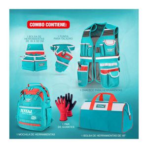 Set X5 Mochila +Maleta +Porta Taladro Herramienta +Guantes