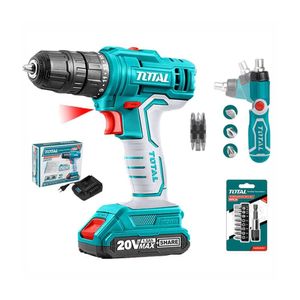 Taladro Atornillador 20V + Desarmador Ratchet 3 En 1 Total Tools
