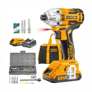 Atornillador De Impacto 1/4 Brushless+ Set 40 Pzas Adaptador Ingco