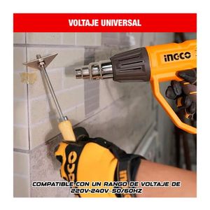 Pistola De Calor 2000W Ingco Hg2000581 Con Maleta + Guante Protector
