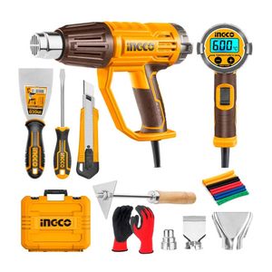 Pistola De Calor 2000W Ingco Hg2000581 Con Maleta + Guante Protector