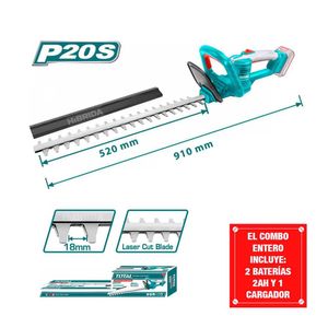 Cortasetos Podadora Inalámbrica 20V Total Jardín Y Batería - Combo