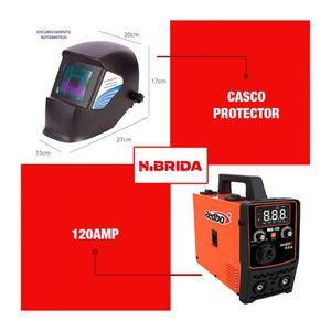 Soldadora Mig-120 Redbo + Careta Fotosensible + Alambre 1Kg - Combo