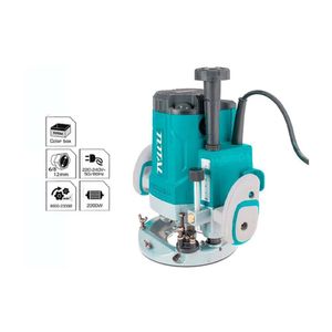Combo Ruteadora Fresadora 2200W Industrial Total Más Set Fresas 12Mm