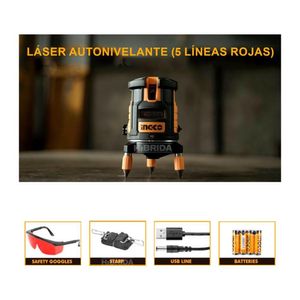Combo Nivel Laser Rojo Horizontal Ingco Vertical Pro Más Trípode
