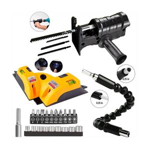 Combo Adaptadores Taladro A Caladora  Escuadra Nivel Láser