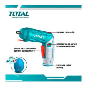 Atornillador Inalámbrico 4V Mini Destornillador Total Cable