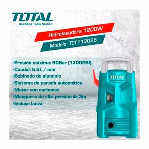 Hidrolavadora 1200W Eléctrica Industrial Carwash Total - Tgt113026