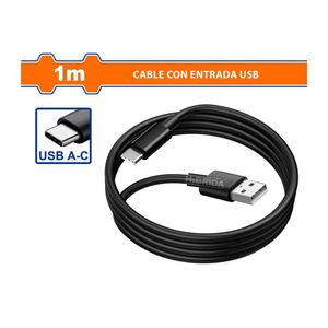 Cable De Cargador Tipo-C A Usb 1M Celular Pc Laptop Negro