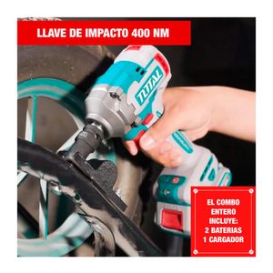 Llave De Impacto 400Nm Total 2Bats Tiwli2040 Inalámbrico - Combo