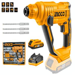 Rotomartillo Sds Plus 20V 15J Inalámbrico Batería Y Cargador Ingco