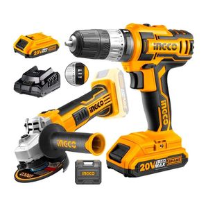 Combo 20V Ingco Taladro Percutor Atornillador  Amoladora Angular