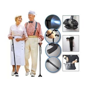 Bastón Metal Plegable Luz Led 4 Soportes Antidelizantes