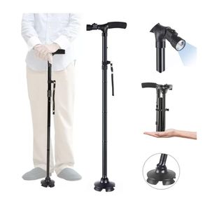 Bastón Metal Plegable Luz Led 4 Soportes Antidelizantes