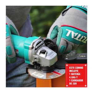 Amoladora 20V Inalámbrica Brushless 4½ +Juego Llave Allen L