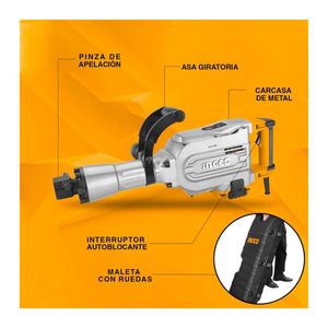 Martillo Demoledor 1700W + Amoladora Angular 2600W 9 Ingco