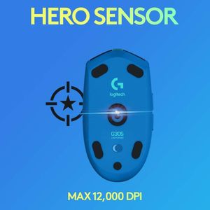 Logitech G305 Lightspeed Inalámbrico para Juegos con Sensor HERO Blue